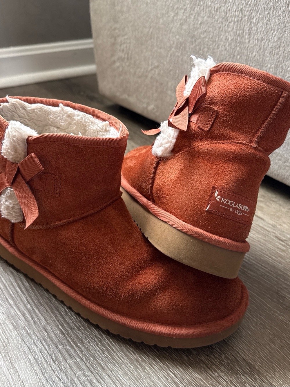 Koolaburra by UGG Women's Rust Orange Suede Bow Boots